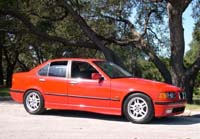 BMW e36 sedan red